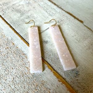 Rectangle clay earrings